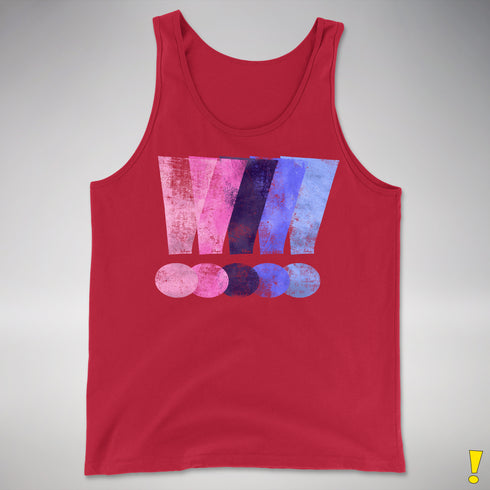 Distressed Omnisexual Pride Exclamation Points Premium Tank Top - Red